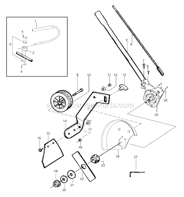 Weed Eater 1000E (Type 3) Edger Attachment Page A Diagram